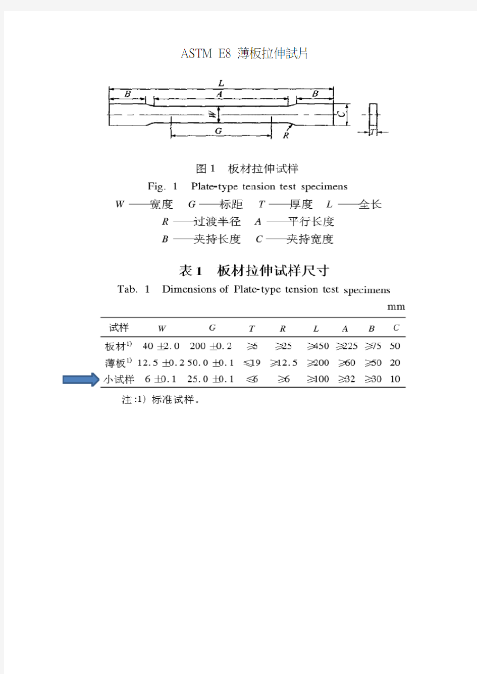 ASTM E8 薄板拉伸试片