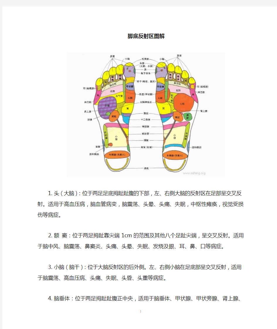 脚耳手部反射区图解