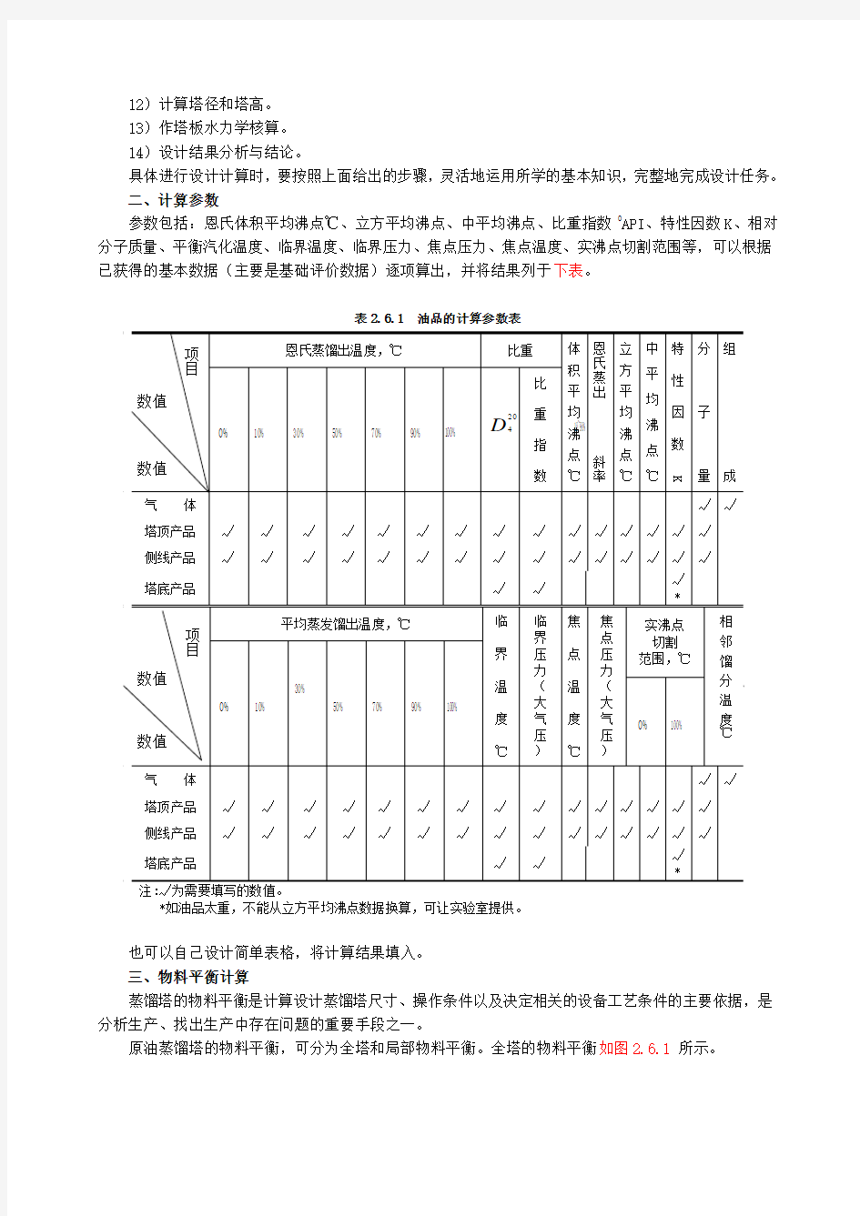 第六节 原油蒸馏工艺计算全