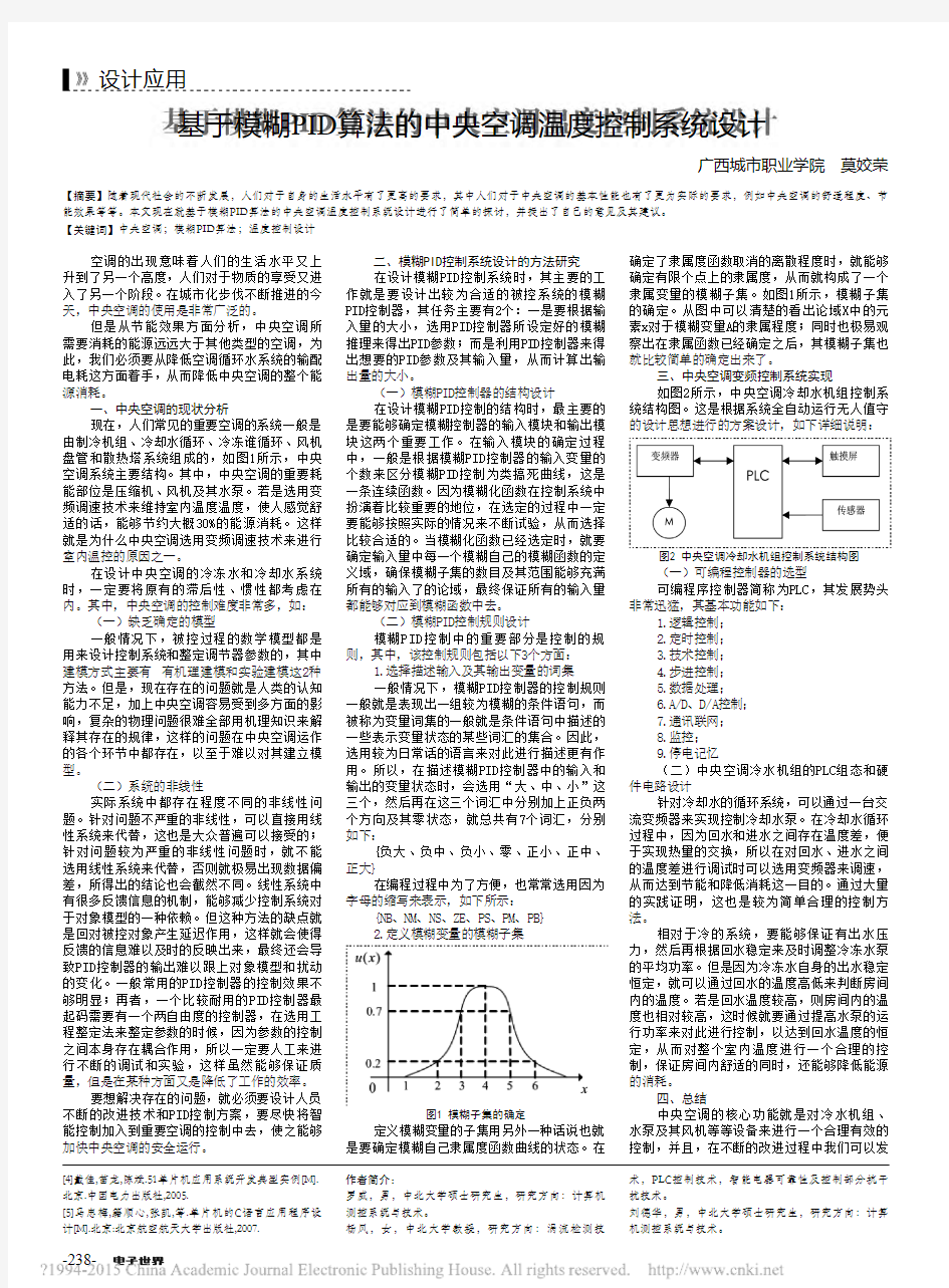 基于模糊PID算法的中央空调温度控制系统设计_莫姣荣