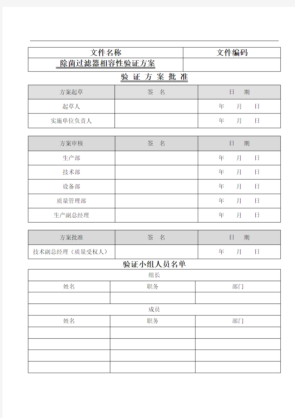 除菌过滤器相容性验证方案