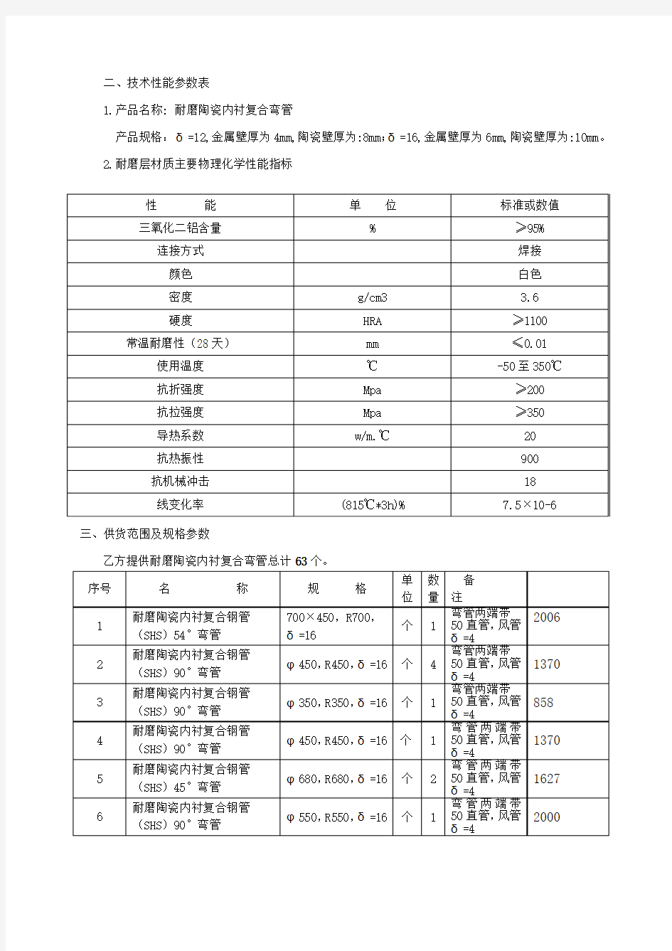 耐磨陶瓷内衬复合弯管