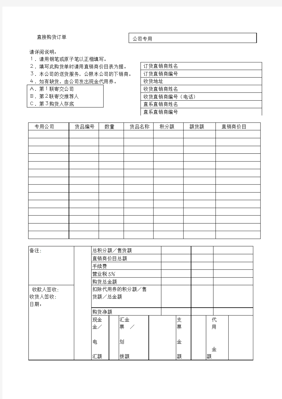 销售单据表格模板大全