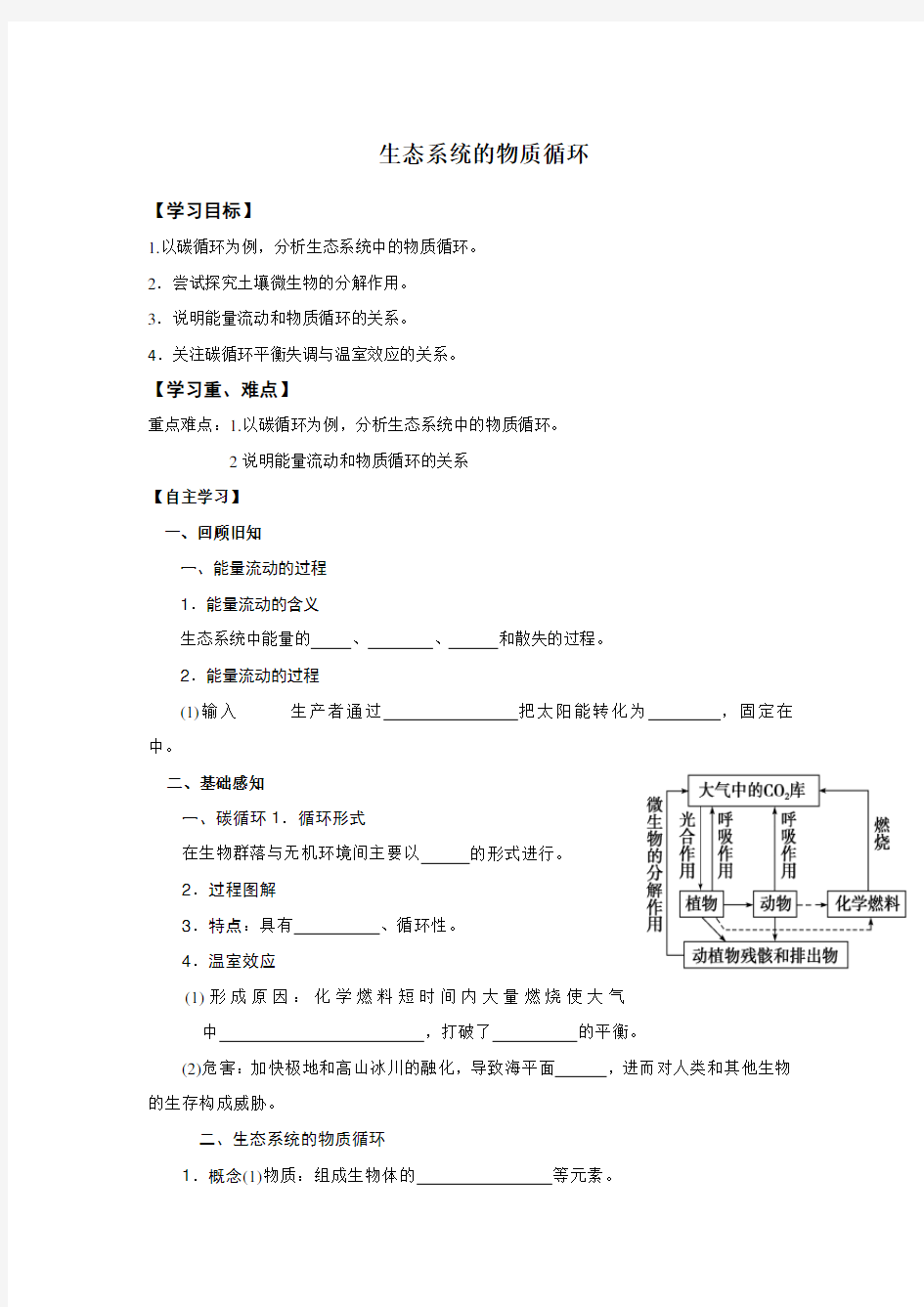 生态系统的物质循环