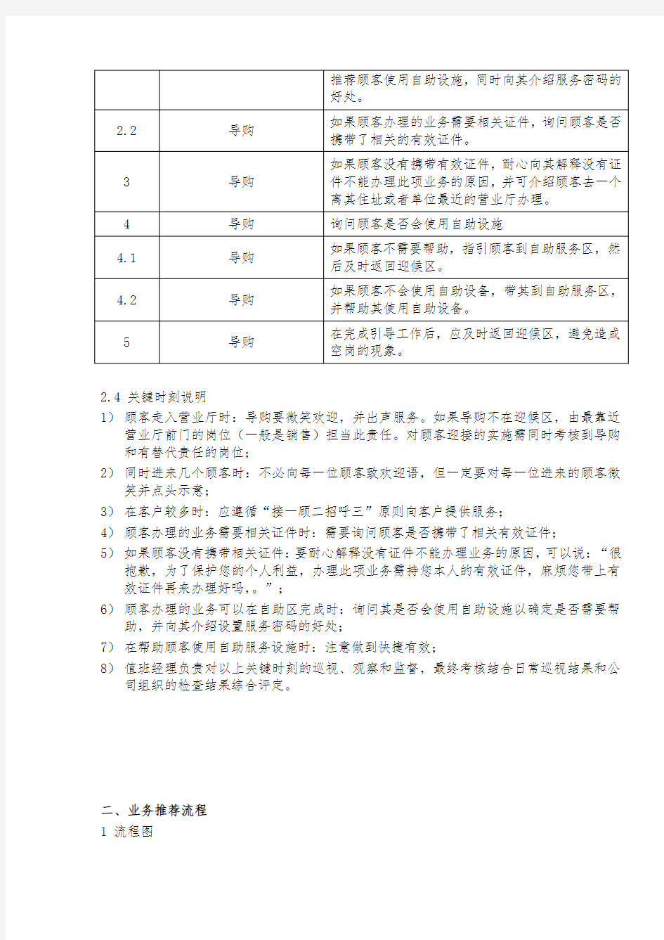 中国移动营业厅窗口服务流程手册范本