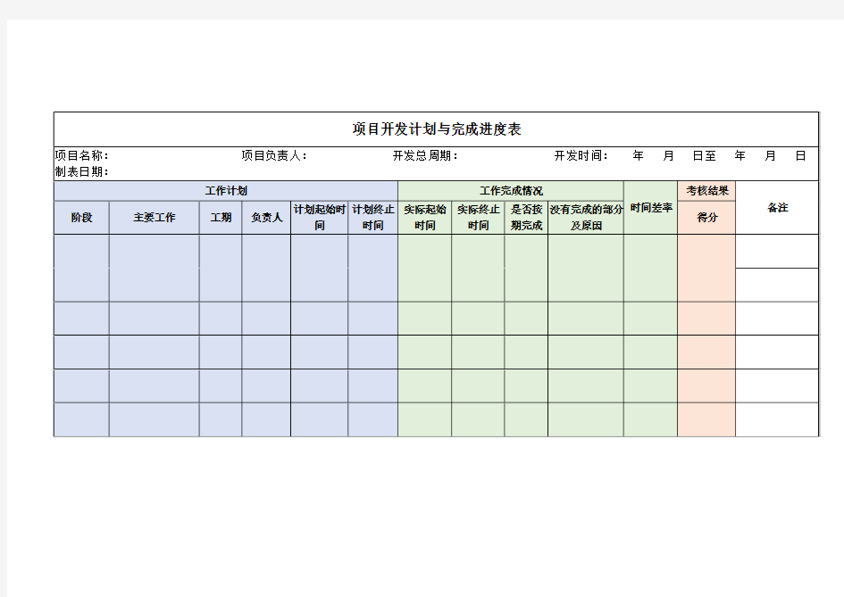 技术部工作计划表