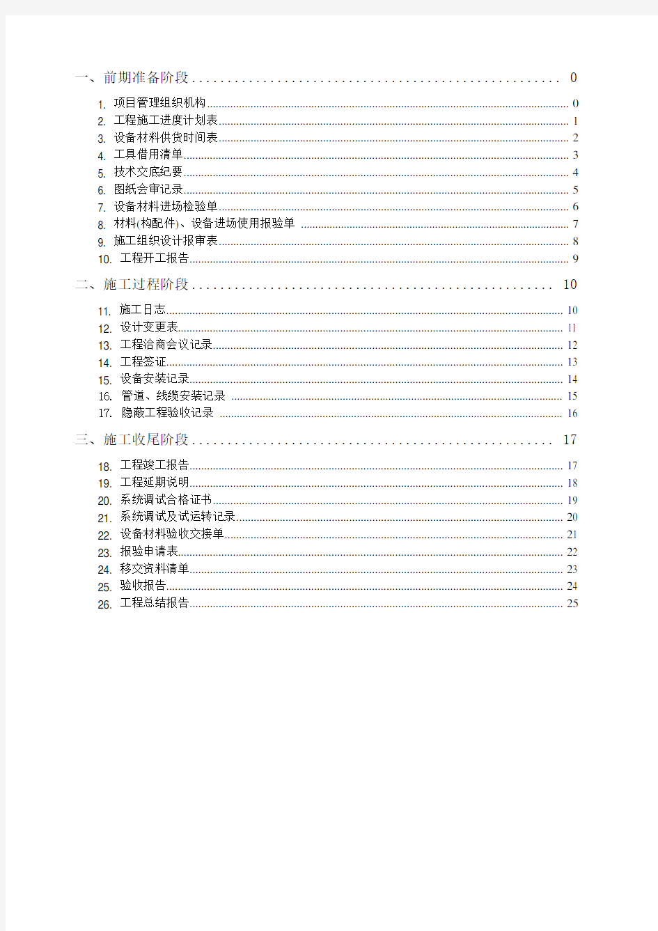 建筑智能化工程全套标准模板