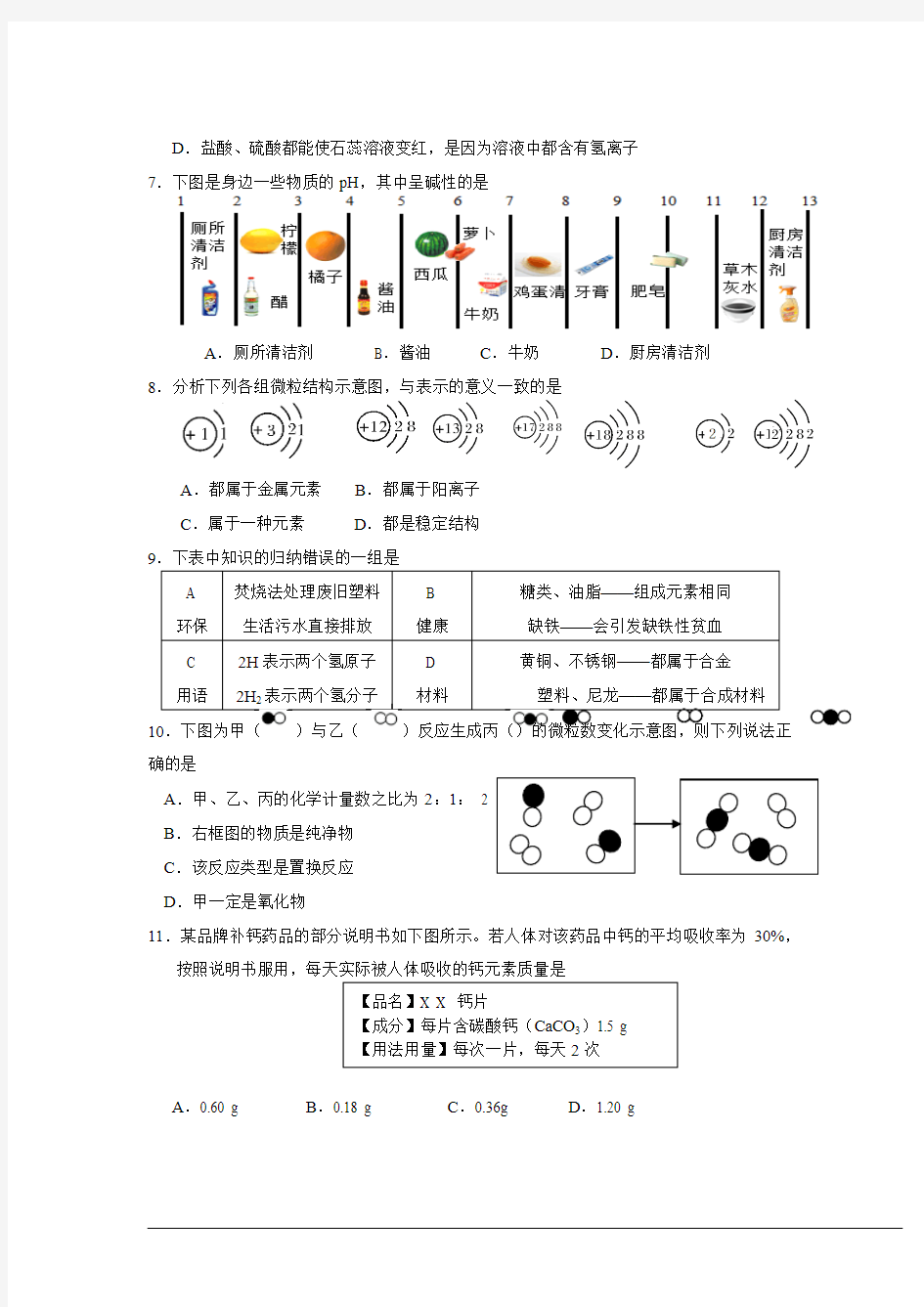 【冲刺中考化学】2013年中考化学冲刺卷(4)(含答案)