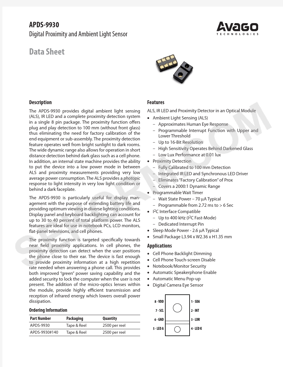 APDS-9930数据手册