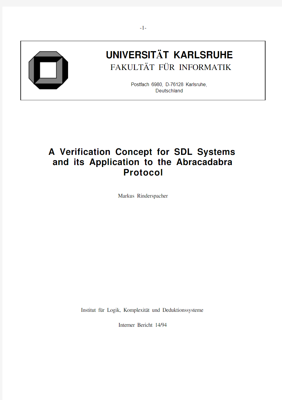 A Verification Concept for SDL Systems and its Application to the Abracadabra Protocol