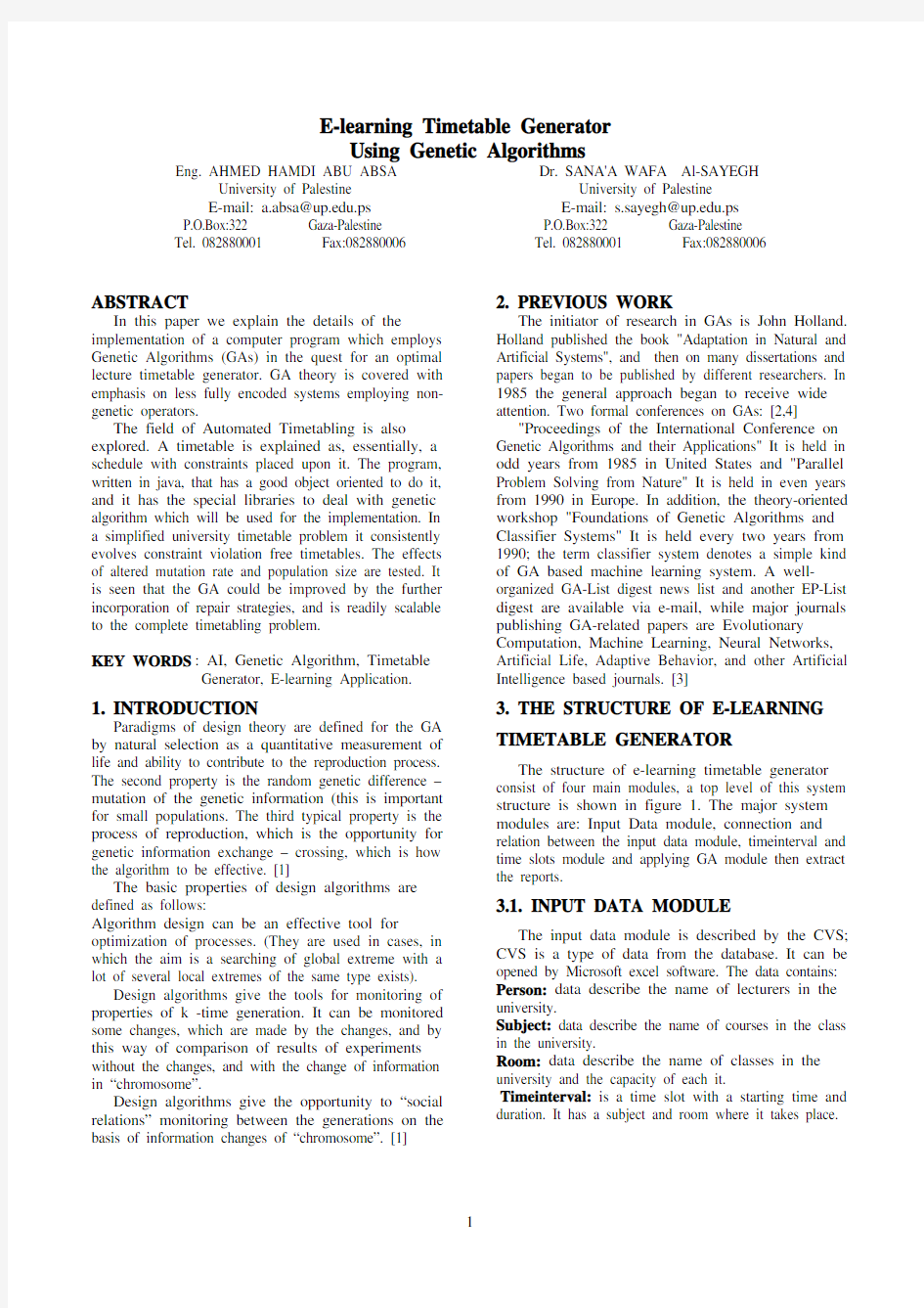 E-learning Timetable Generator   Using Genetic Algorithms