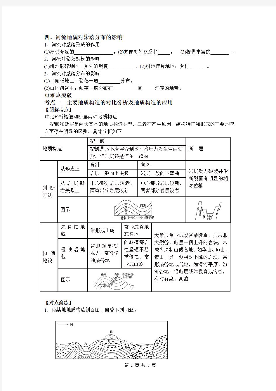 2015年3月份高考地理艺术班复习资料——必修一第四章第二讲