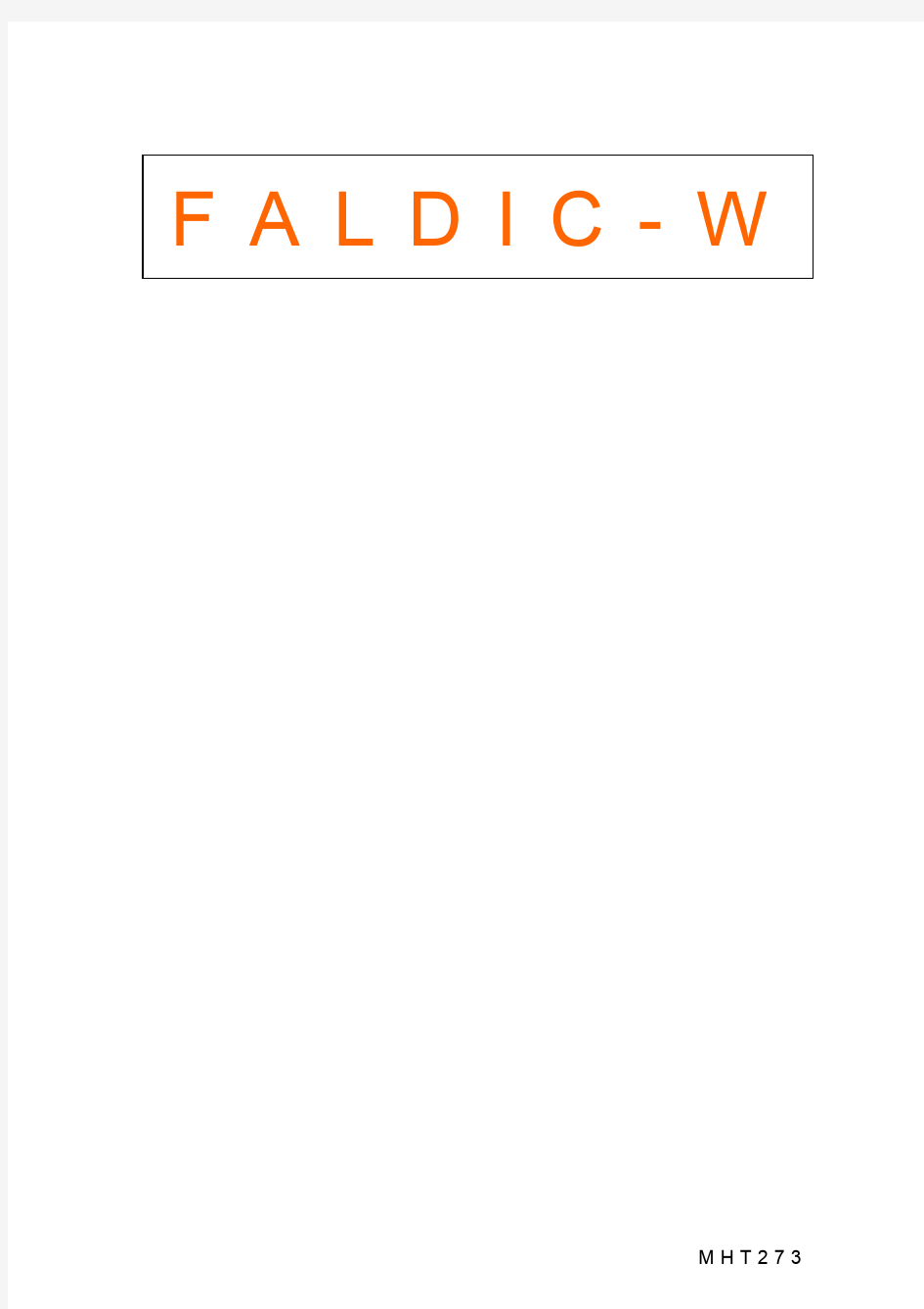富士AC伺服系统FALDIC-W系列用户手册
