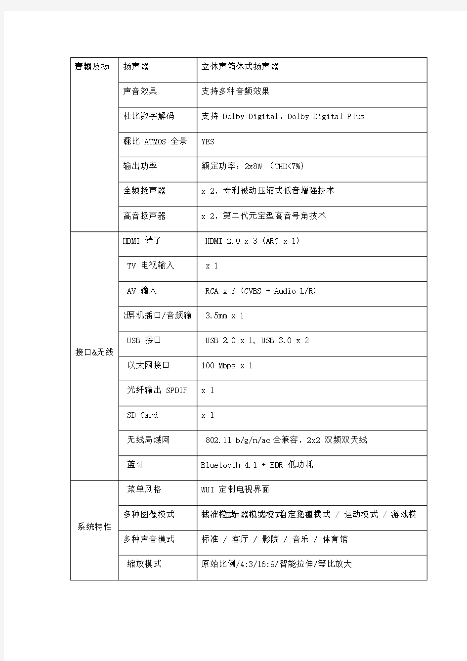 微鲸W50J“刺客”详细参数及标准配件