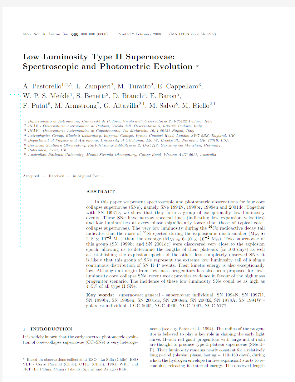 Low Luminosity Type II Supernovae Spectroscopic and Photometric Evolution