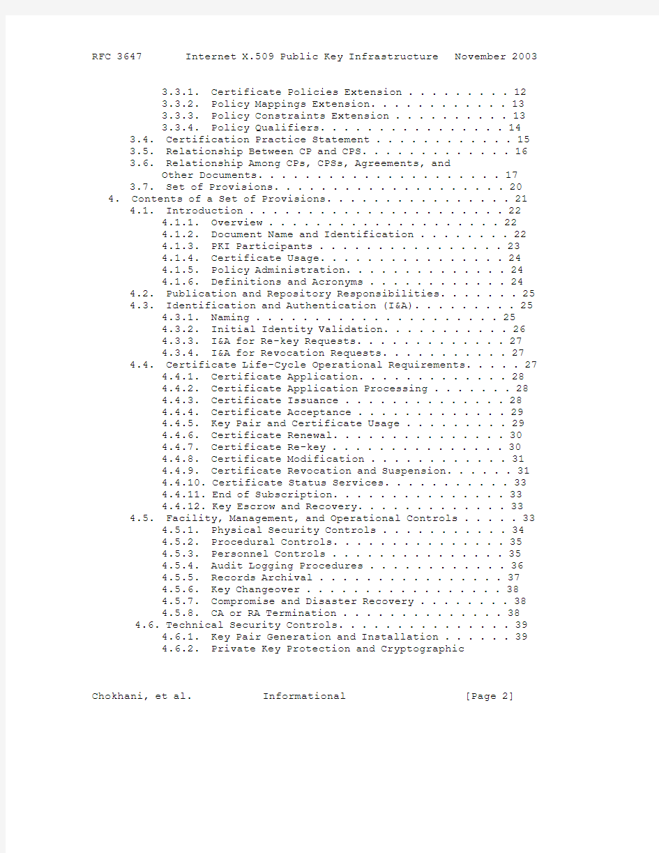 rfc3647.Internet X.509 Public Key Infrastructure Certificate Policy and Certification Practices Fram