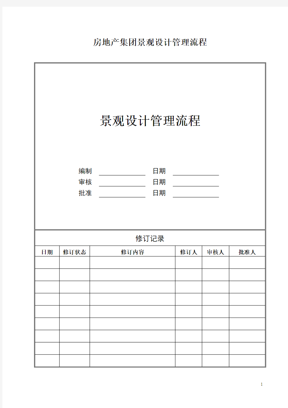 房地产集团景观设计管理流程