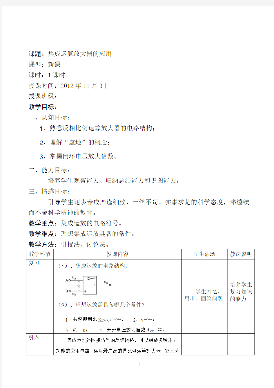 集成运算放大器的应用-