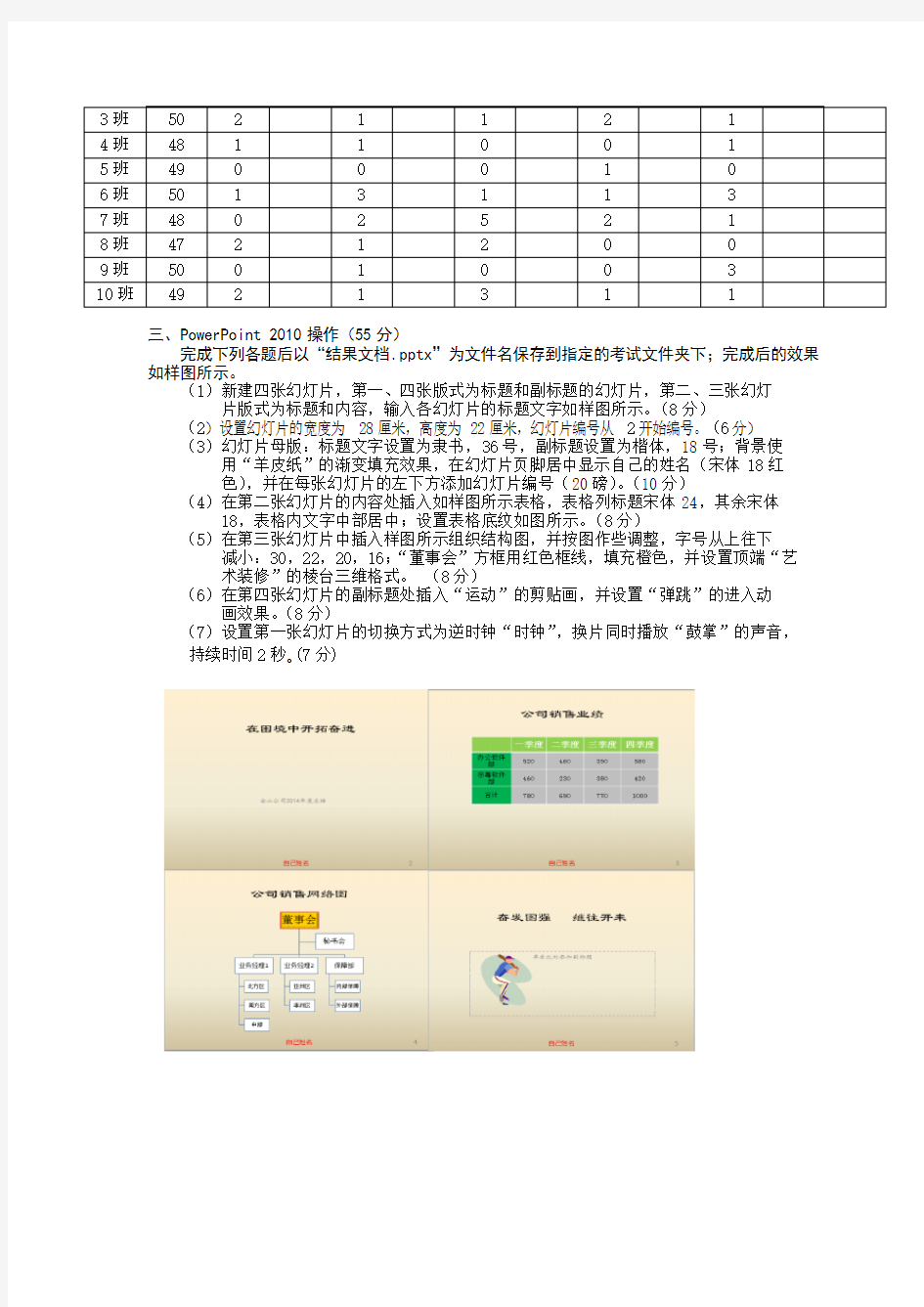 OFFICE2010上机操作题