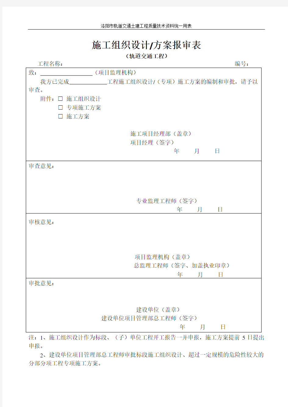 工程项目施工用表