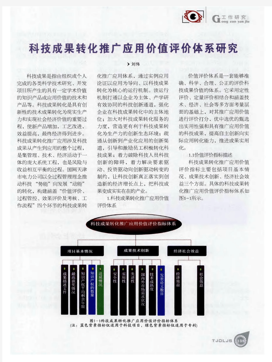 科技成果转化推广应用价值评价体系研究