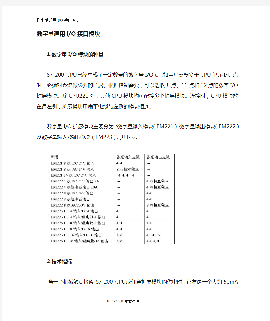 2--S7-200 PLC数字量通用IO接口模块