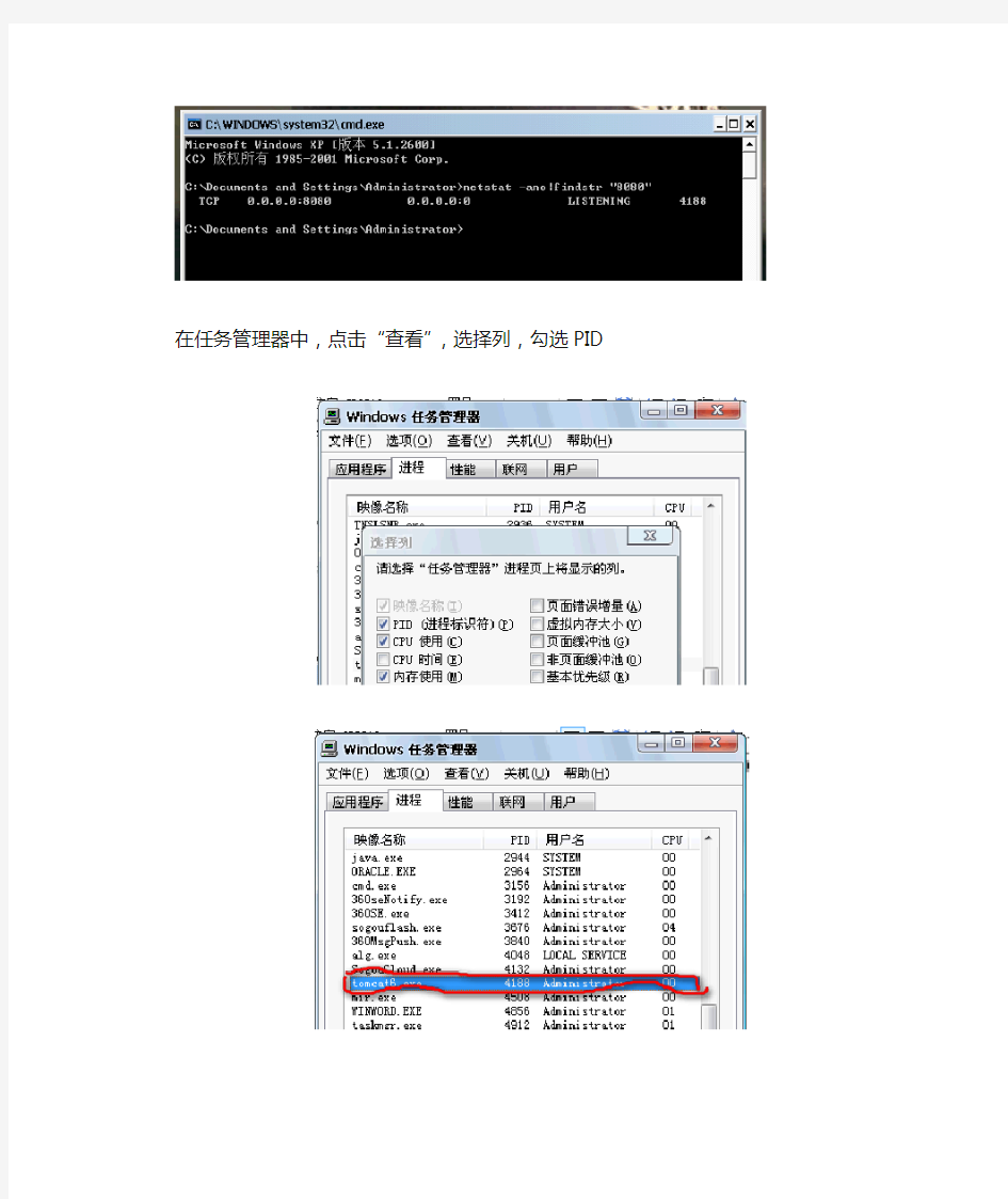 如何查看程序占用的端口