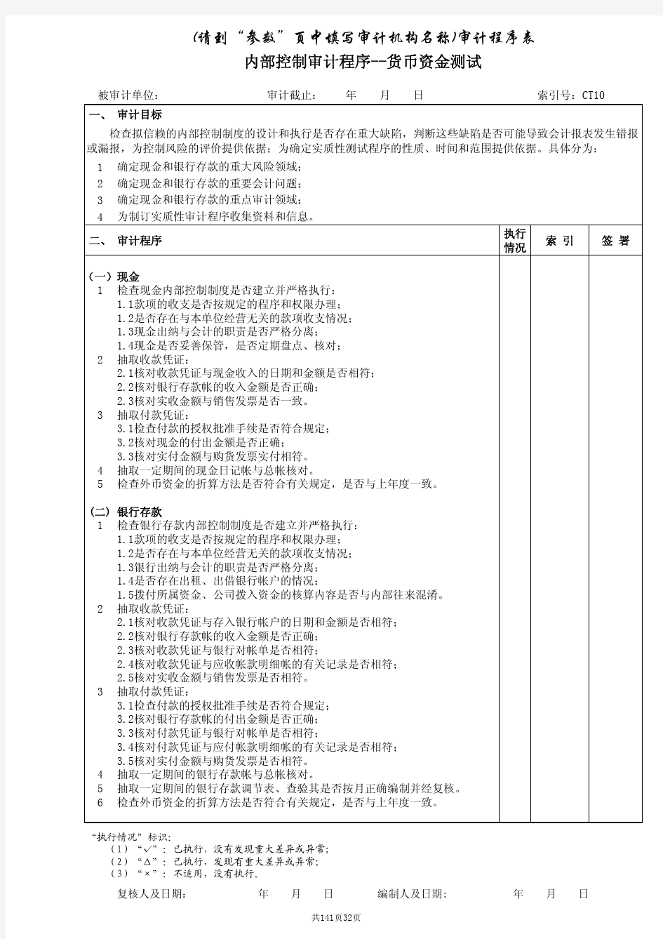 内部控制审计程序