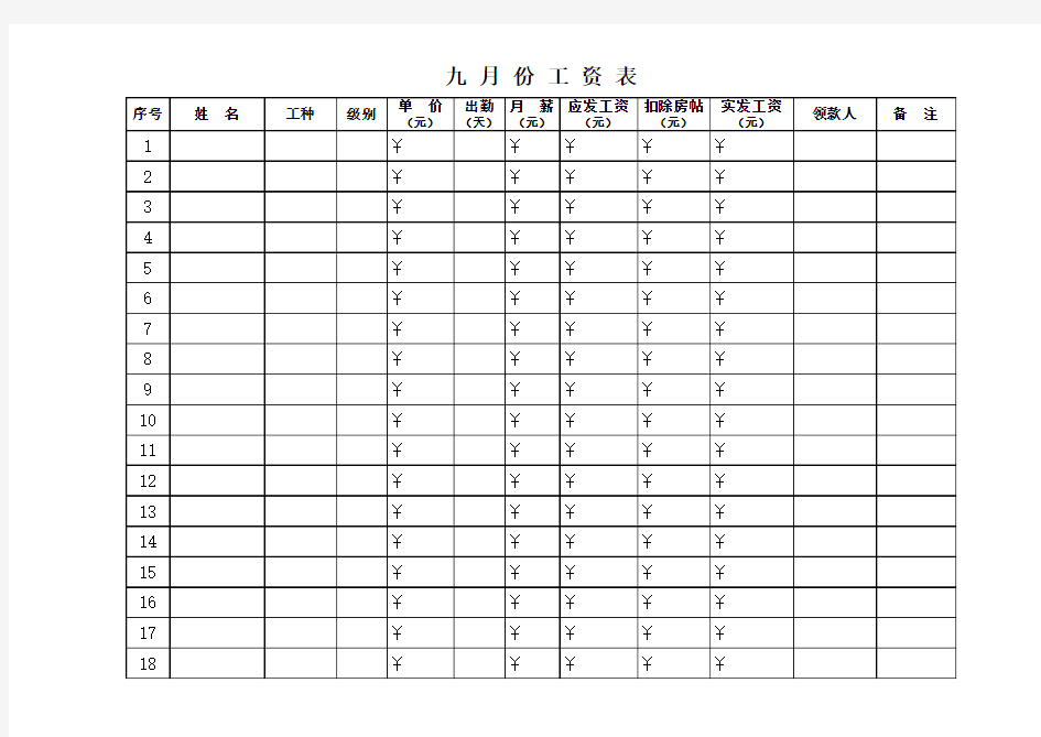 工资表-范本