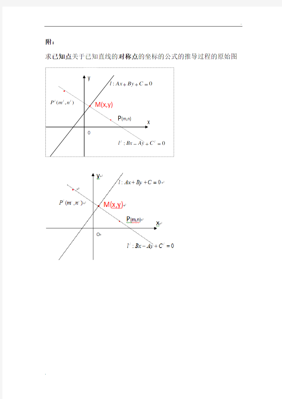 求已知点关于已知直线的对称点的坐标的公式的推导过程