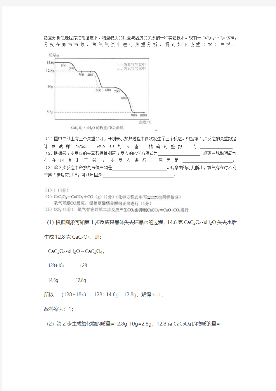 热重分析