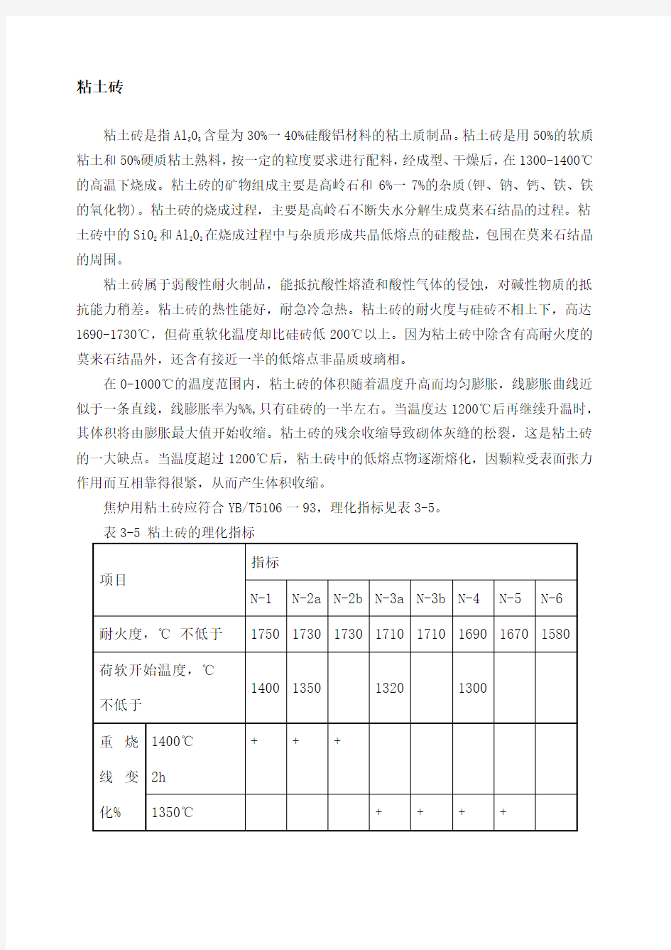 粘土砖的物理指标