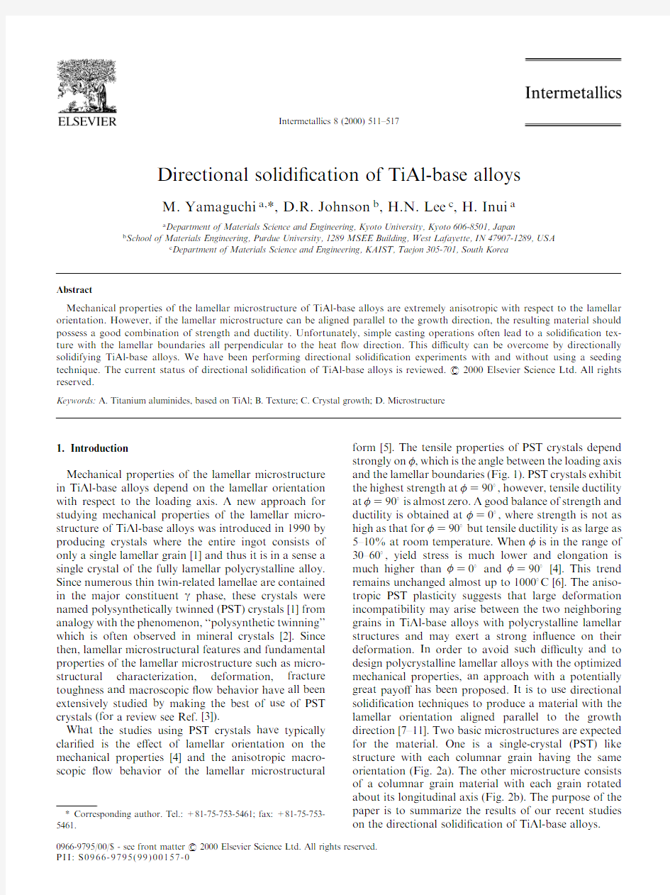 Directional solidification of TiAl-based alloys