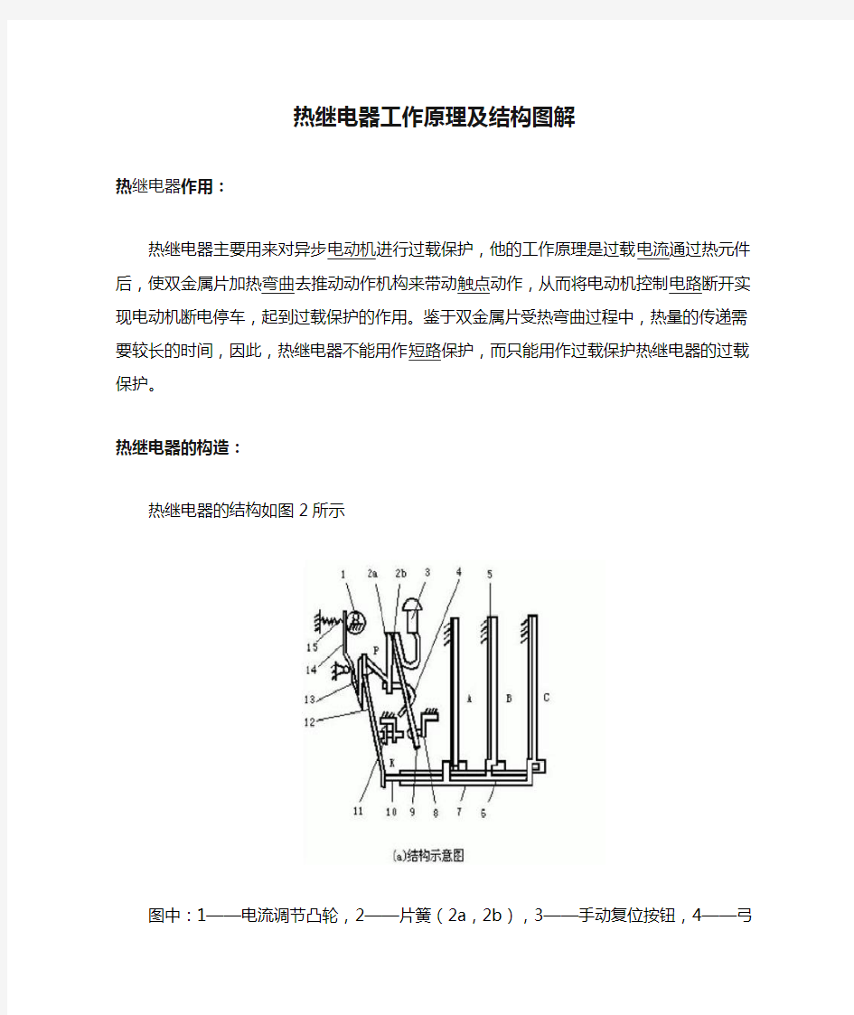 热继电器工作原理及结构图解