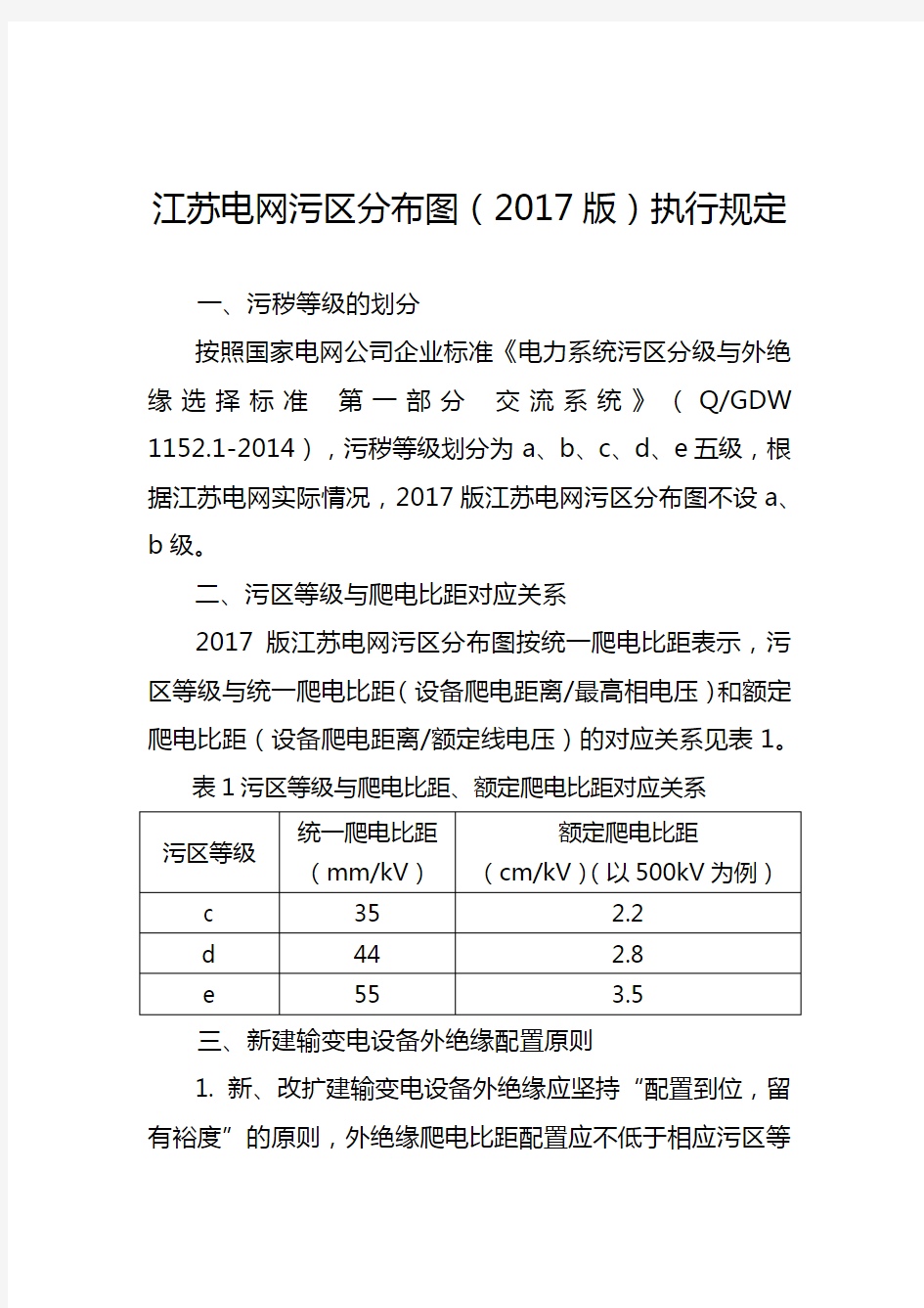 江苏电网污区分布图2017年版执行规定