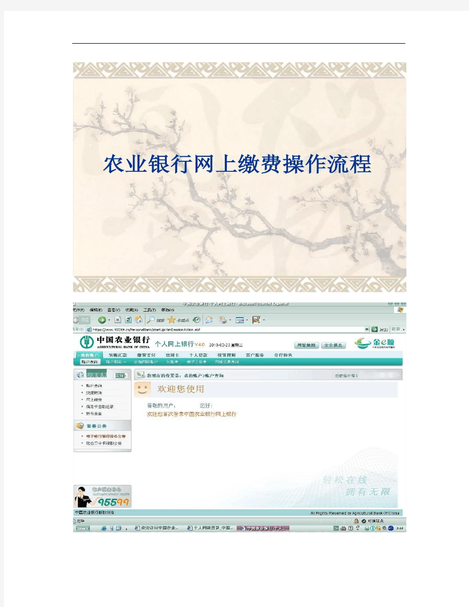 农业银行网上缴费操作流程(精)