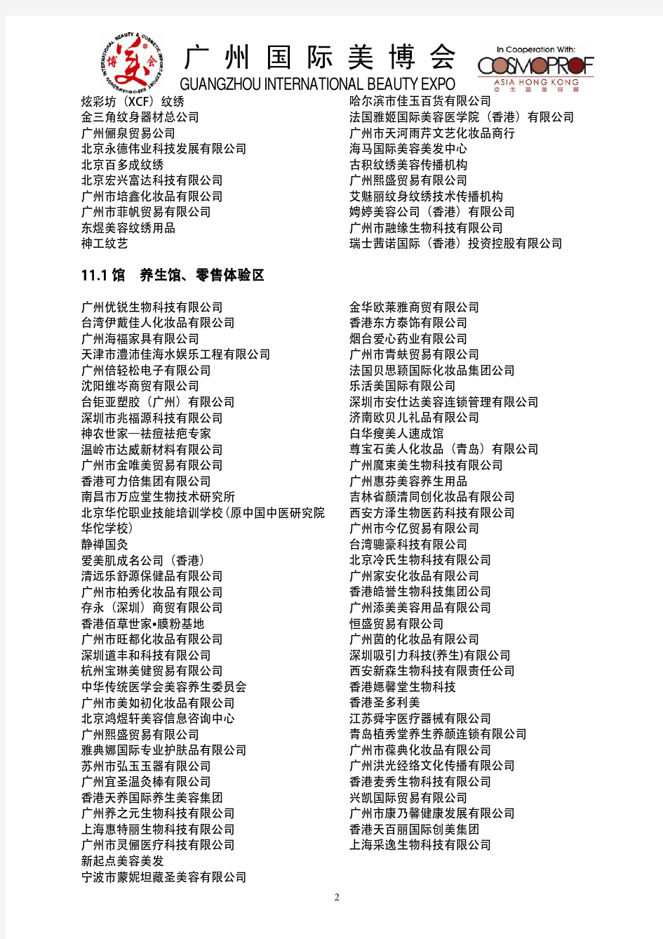 35届广州国际美博会展商名单