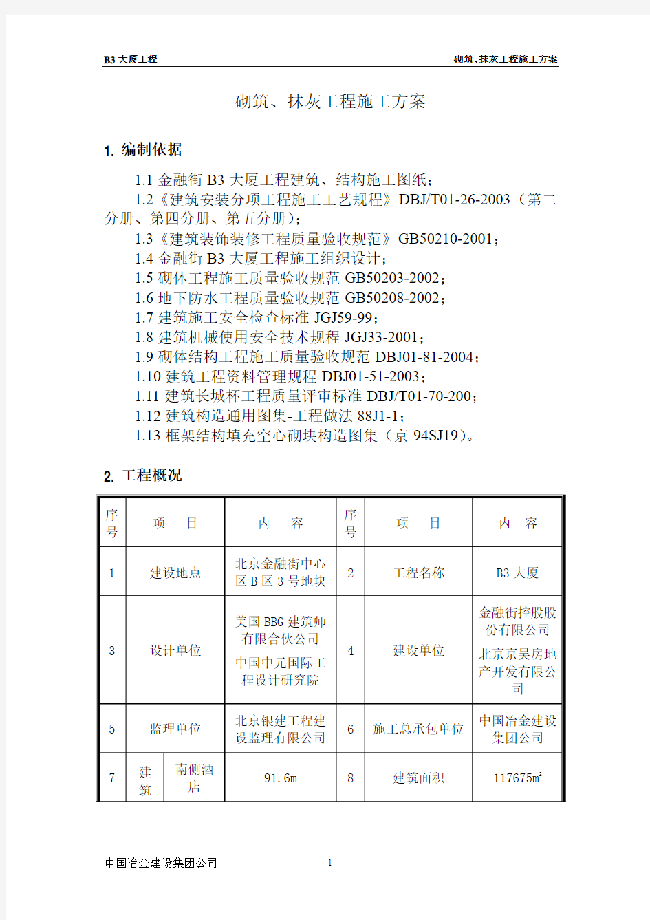 (23)砌筑、抹灰方案