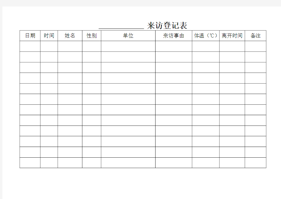 单位(学校)来访登记表