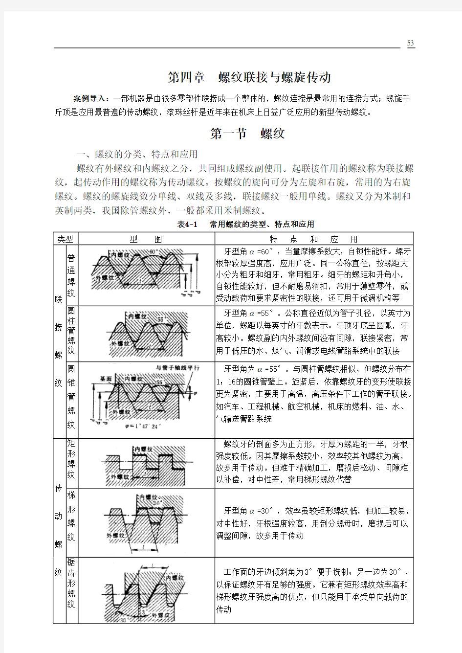 机械设计 第4章  螺纹联接与螺旋传动