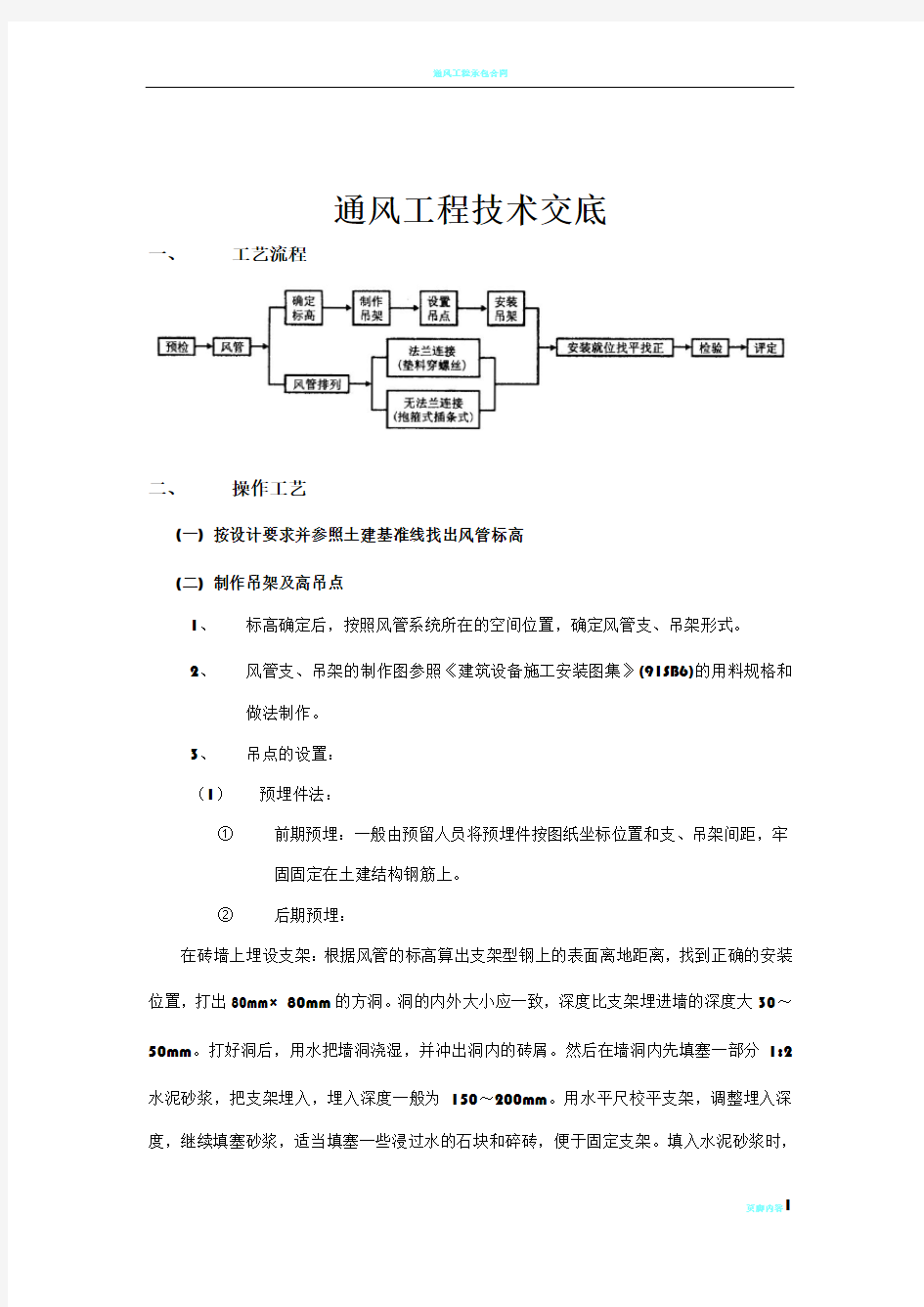 通风工程技术交底