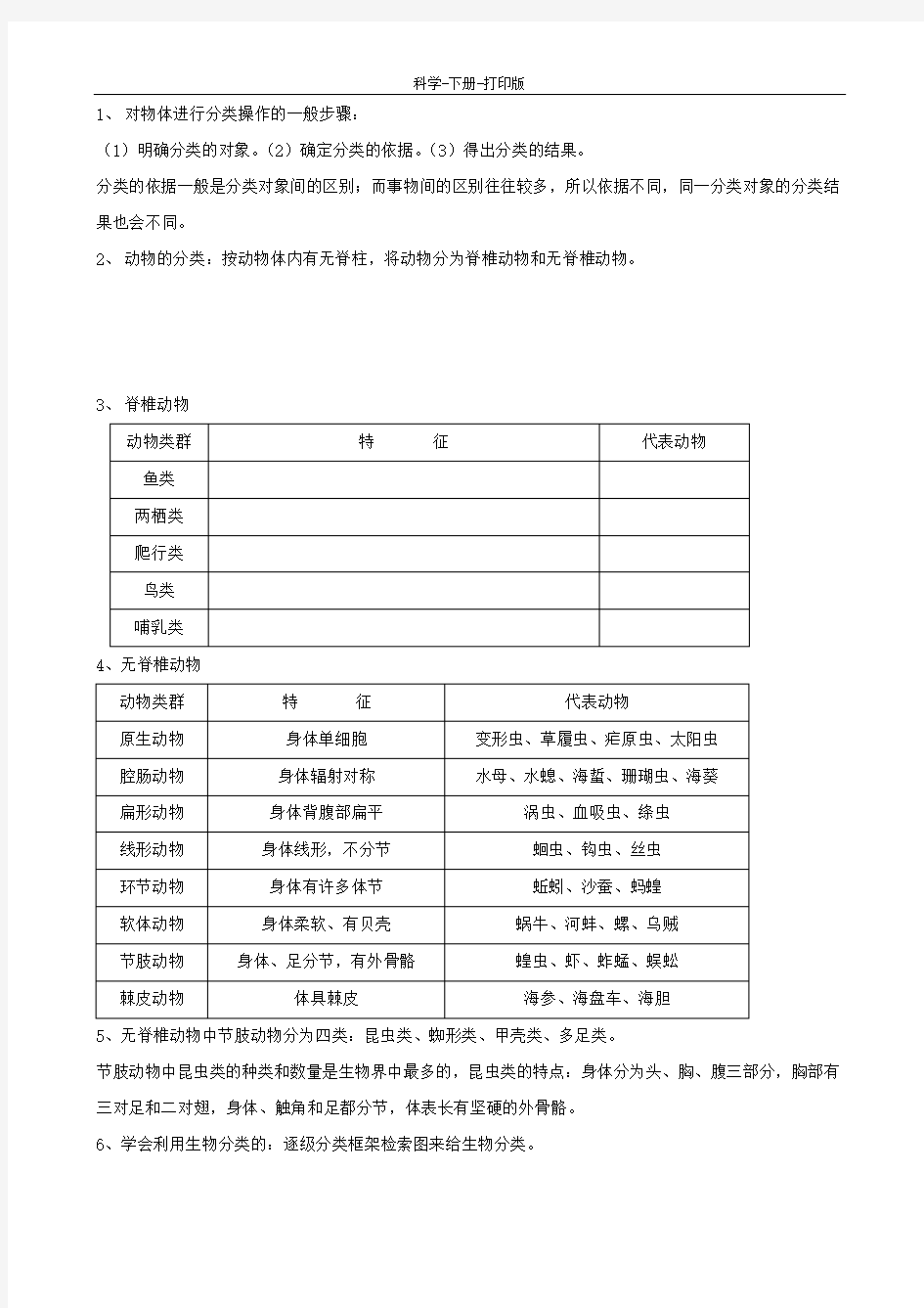 浙教版-科学-七年级上册-观察生物 知识点