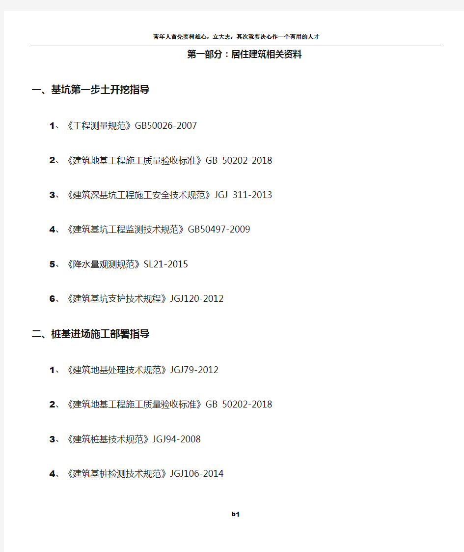 2019年建筑工程常用最新规范、图集整理汇总