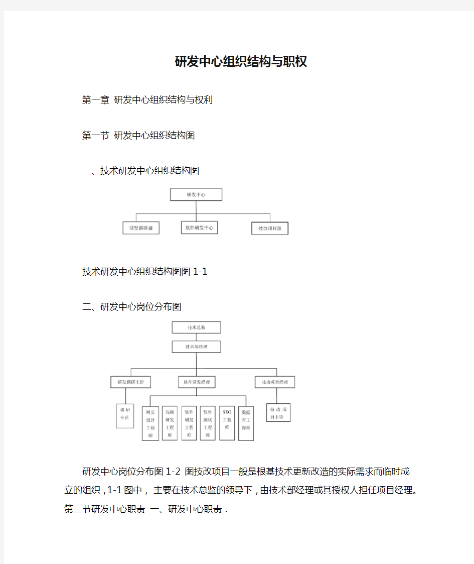 软件开发公司研发中心组织结构与职权