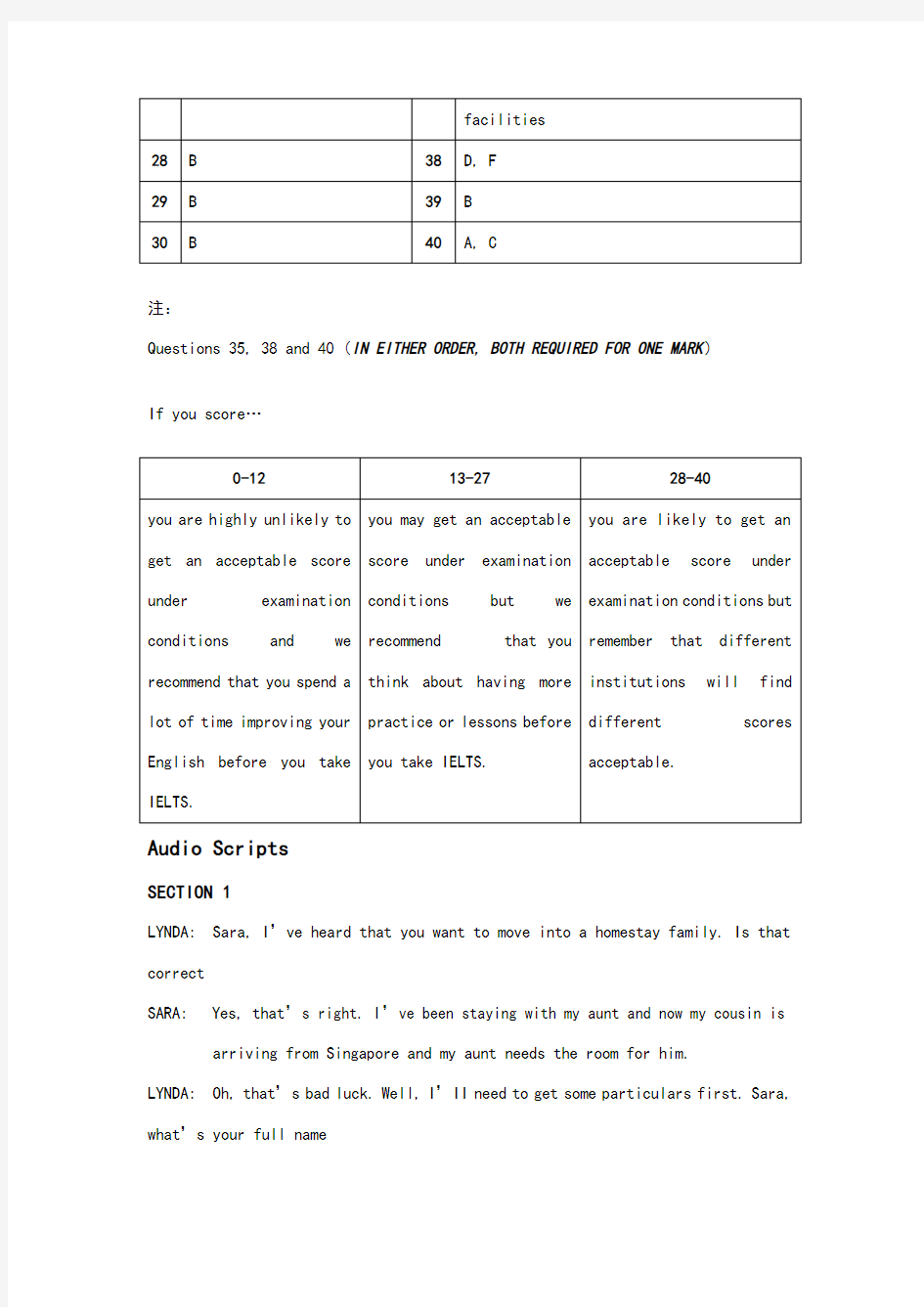 雅思听力原文及答案