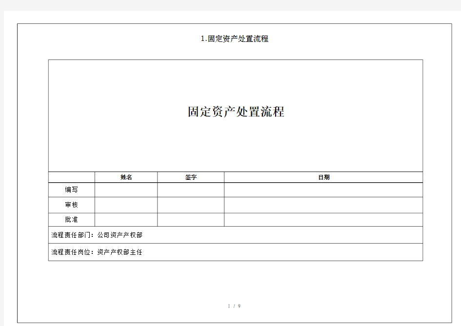 固定资产处置流程