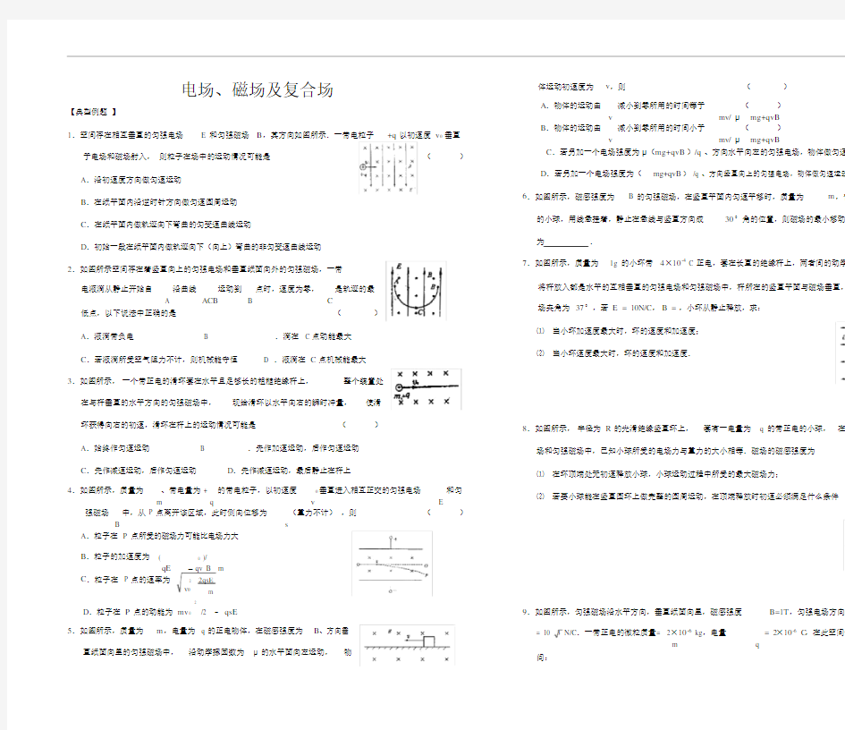 高中物理专题：电场磁场与复合场.doc