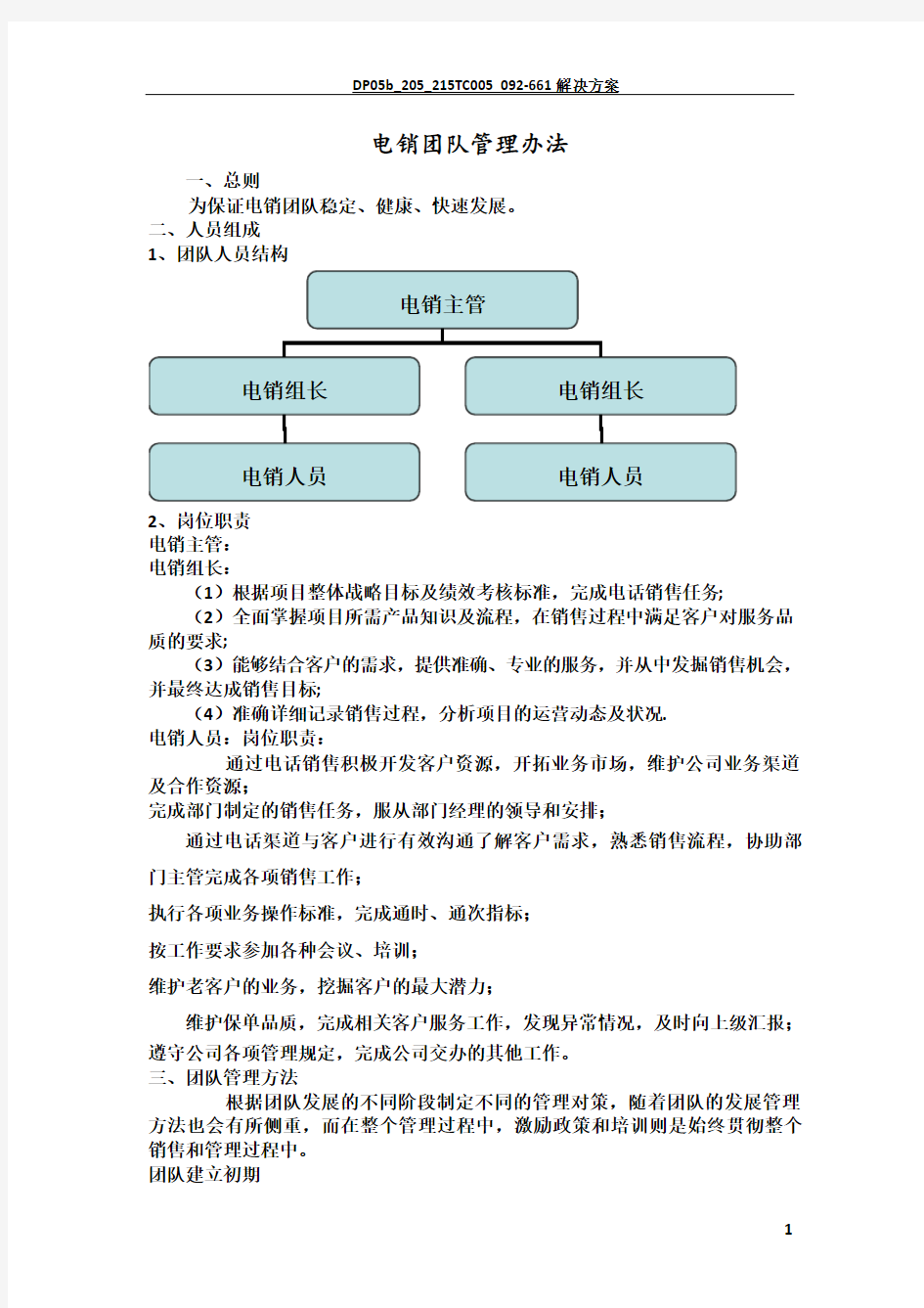 电销团队管理办法