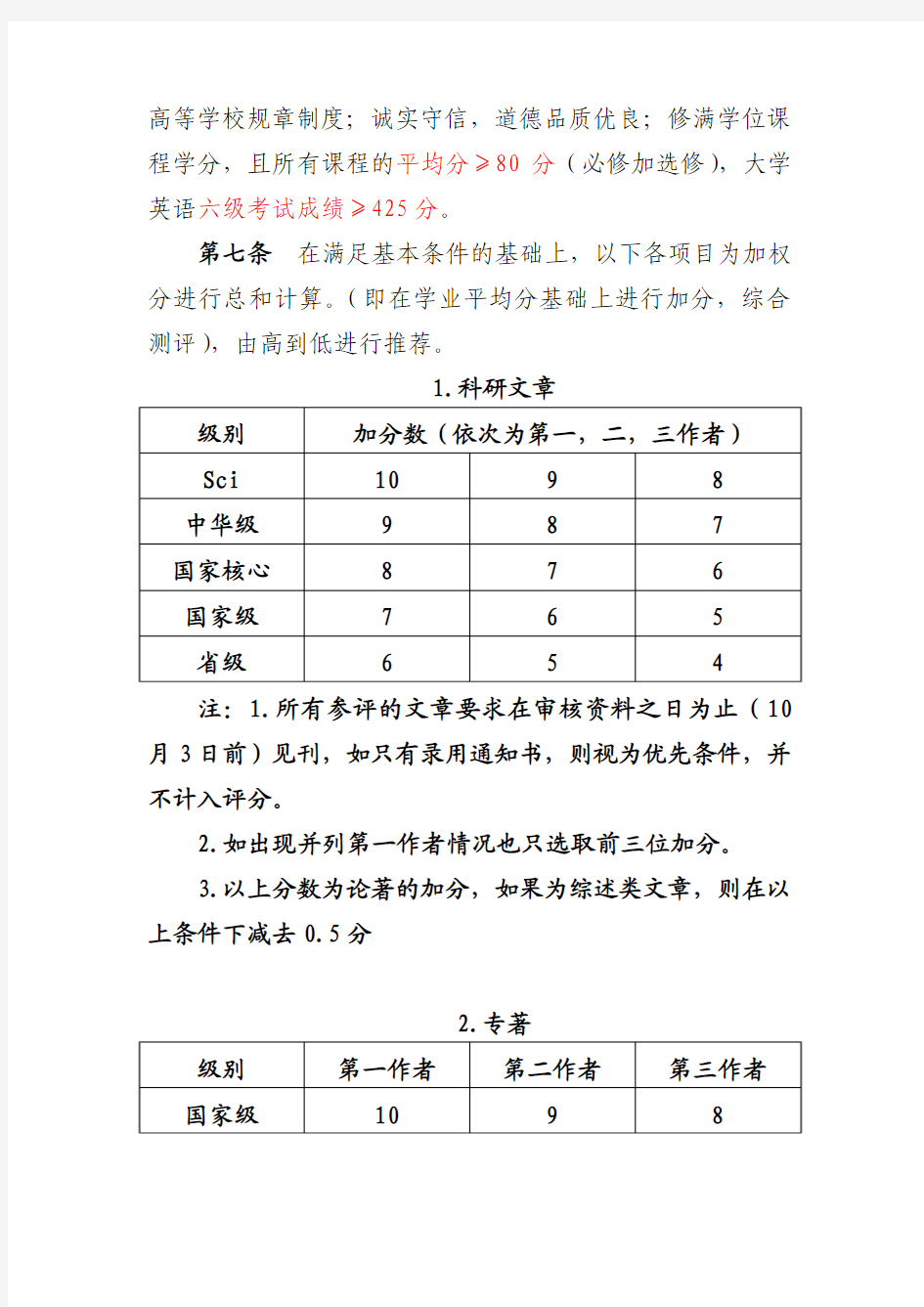 国家奖学金评审细则