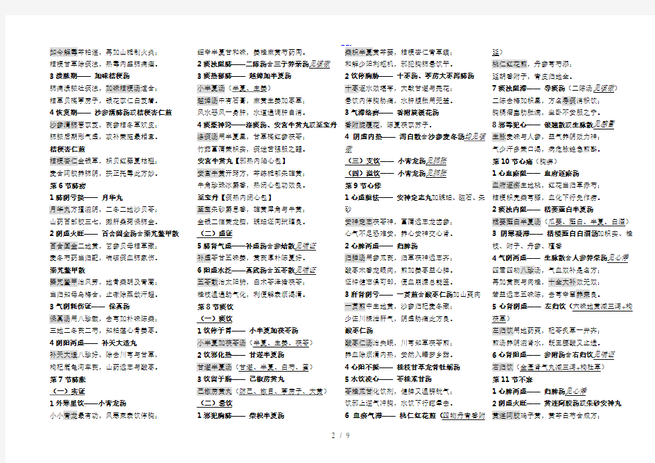 中医内科学方歌完美打印版